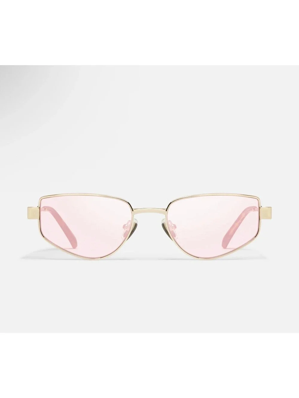 QUAY HIT SINGLE Women's Sunglasses - Gold Frame / Digi Pink Lens